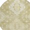 Homeroots 8' Wheat Gold And Ivory Round Medallion Washable Indoor Outdoor Area Rug 589058 - alternate 6