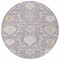 Homeroots 8' Lavender Gold And Green Round Damask Washable Indoor Outdoor Area Rug 599432 - alternate 8
