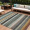 Homeroots 9' X 12' Beige Gold And Brown Striped Washable Indoor Outdoor Area Rug 618254 - alternate 1