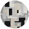Homeroots 8' Black Ivory And Beige Round Geometric Washable Indoor Outdoor Area Rug 613195 - alternate 1