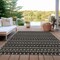 Homeroots 5' X 8' Black And Taupe Striped Washable Indoor Outdoor Area Rug 610517 - alternate 4