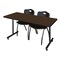 Regency Kobe T-Base Training Seminar Table W/ 2 M Stack Chairs, 72 in W, 30 in L, Neo Walnut MKTRCT7230NW47BK - alternate 1