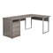Homeroots 79" Taupe and Silver L Shape Computer Desk With Two Drawers 333443 - alternate 1