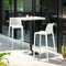Homeroots Set of Four 30" White Heavy Duty Plastic Low Back Outdoor Bar Height Chairs 565354 - alternate 4