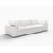 Homeroots 120" White Linen Blend Modular Sofa And Storage 714566 - alternate 6