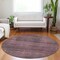Homeroots 8' Merlot And Gray Round Striped Washable Indoor Outdoor Area Rug 588096 - alternate 6