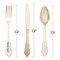 Smarty Had A Party Shiny Metallic Gold Baroque Plastic Cutlery Set - Spoons, Forks and Knives (600 Guests), 1800PK 7959-GBQCS-CASE - alternate 5
