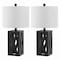 Jonathan Y Stewart 21.5" Farmhouse Wood LED Table Lamp, Black, 2PK JYL1062C-SET2 - alternate 5