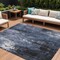 Homeroots 8' X 10' Blue And Ivory Abstract Washable Indoor Outdoor Area Rug 617653 - alternate 1