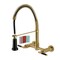 Kingston Brass Double-Handle Wall-Mount Pre-Rinse Bridge Kitchen Faucet, Brushed Brass GS8187CKL - alternate 1