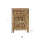 Homeroots 22" Brown Solid Wood Distressed Carved Floral One Drawer Nightstand 720641 - alternate 5