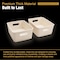 Azar Displays Small Wheat Lined Textured Plastic Storage Tote Bin with Handles, Decorative Organizer Basket, 2PK 556244-WT-2PK - alternate 5