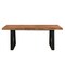 Homeroots 80" Brown and Black Solid Wood and Iron Live Edge Dining Table 565235 - alternate 1