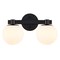 Jonathan Y Modernist Globe 15.25" 2-Light Metal/Frosted Glass Modern Contemporary LED Vanity, Black JYL3541B - alternate 1