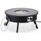Leisuremod Walbrooke Outdoor Patio Aluminum Round Slats Design Fire Pit Side Table, Lid & Fire Glass, Black WBLS-29-GL - alternate 8