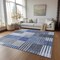 Homeroots 3' X 5' Denim Blue And Navy Blue Striped Washable Indoor Outdoor Area Rug 581689 - alternate 6