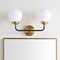 Jonathan Y Caleb 18" 2-Light Contemporary Transitional Iron/Glass LED Vanity Light, Brass Gold/Black/White JYL9057B - alternate 7