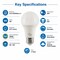 Euri Lighting A19 LED Bulbs, 9W, 810 lm, 60W Eq., 3000K, E26, CEC/JA8, UL, 2PK EA19-9W5000CEC-2 - alternate 3