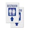Signmission Restroom With Up Arrow, A-Frame & 2 Decals Installed, Heavy-Duty Plastic Frame SBHD-D-2436-Restroom With Up Arrow - alternate 4