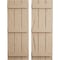 Ekena Millwork Rustic Three Board Joined Board-n-Batten Hand Hewn Faux Wood Shutters, 16 1/2W x 76H, PR SHUBJS16X76HHPR - alternate 1