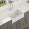 Wrightmaster 30" Apron-Front Farmhouse Single Bowl White Ceramic Kitchen Sink w/Bottom Grids and Basket Strainer ZOR-AW302010DS - alternate 5