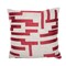 Homeroots 20" Red and Ivory Geometric Cotton Blend Throw Pillow With Embroidery 549410 - alternate 2