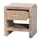 Bali & Pari Callan Bohemian Woven Natural Grasscloth Raffia 1-Drawer Nightstand 254-14035-ZORO - alternate 8