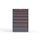 Strong Hold 7 drawer cabinet - (1x 2ft, 1x 3ft, 1x 4ft, 2x 5ft, 2x 6ft) - Red accents - Keyed Different S3044-PPDAS-0701DS - alternate 1