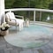 Homeroots 8' Blue And Mint Green Round Abstract Washable Indoor Outdoor Area Rug 611284 - alternate 7