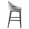 Homeroots 26" Gray and Black Velvet and Solid Wood Low Back Counter Height Bar Chair 544699 - alternate 3
