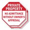 Signmission Private Property No Admittance With, 6 inch X 6 inch, Plastic Sign, 2PK OC-P-2PACK-6-145 - alternate 1
