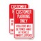 Signmission Customer Parking Only Violators Will Be Towed Away at V, 18'' X 24'', Heavy Gauge Aluminum, 2PK A-1824-2PACK-24202 - alternate 1