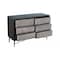 Homeroots 48" Antique Brown Solid Wood Six Drawer Double Dresser 489199 - alternate 4