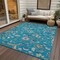 Homeroots 5' X 8' Teal Blue Ivory And Pink Floral Washable Indoor Outdoor Area Rug 597849 - alternate 5