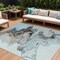 Homeroots 8' X 10' Teal Blue Gold And Gray Abstract Washable Indoor Outdoor Area Rug 617833 - alternate 1