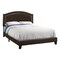 Homeroots Brown Solid Wood Queen Upholstered Linen Bed Frame with Nailhead Trim 333306 - alternate 1