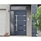 Vdomdoors Steel Door Deux 1105 Gray Graphite Sidelight and Transom Window Stainless Inserts Single Modern Pai DEUX1105EXD-GRE-W36+14 x H80+16-Right-hand Inswing - alternate 3