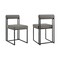 Homeroots Set of Two Gray And Black Upholstered Faux Leather Open Back Dining Side Chairs 569416 - alternate 7