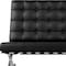 Homeroots 32" Black and Silver Italian Leather Tufted Lounge Chair 520597 - alternate 5