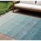 Homeroots 10' X 14' Teal Blue And Ivory Ombre Washable Indoor Outdoor Area Rug 595840 - alternate 1