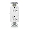 Leviton Receptacle Outlet, 20A, White, 125V WTD20-W - alternate 1