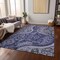 Homeroots 3' X 5' Navy Blue Gray And Green Floral Medallion Washable Indoor Outdoor Area Rug 603179 - alternate 6