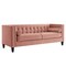 Homeroots 83" Blush Velvet Wood Sofa With Toss Pillows 543948 - alternate 1