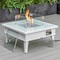 Leisuremod Walbrooke Patio Aluminum Square Slats Design Fire Pit Side Table with Lid & Fire Glass, White WWS-27-GL - alternate 7