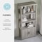 Martha Stewart Hutton Four Tier Shaker Style Bookcase with Storage Cabinet in Gray Washed Wood with Oil Rubbed Bronze Hardware ZG-053-GY-BK-MS - alternate 5