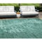Homeroots 10' X 14' Teal Blue Ikat Washable Indoor Outdoor Area Rug 577006 - alternate 1