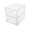 Martha Stewart Brody 2 Pack Plastic Stackable Office Desktop Organizer Boxes with Drawer, 6 x 7.5 BE-PB4512-2-CLR-MS - alternate 1