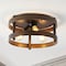 Jonathan Y Cooper 16 in. 3-Light Farmhouse Industrial Iron LED Flush Mount, Brown Wood Finished/Oil Rubbed Bronz JYL1305A - alternate 6