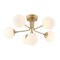 Jonathan Y Olivier Parisian 24" 6-Light Globe Modern Industrial Iron Bistro LED Semi Flush Mount, Gold JYL9542A - alternate 1