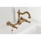 Kingston Brass Two-Handle Wall Mount Bridge Kitchen Faucet, Antique Brass KS1263PL - alternate 4